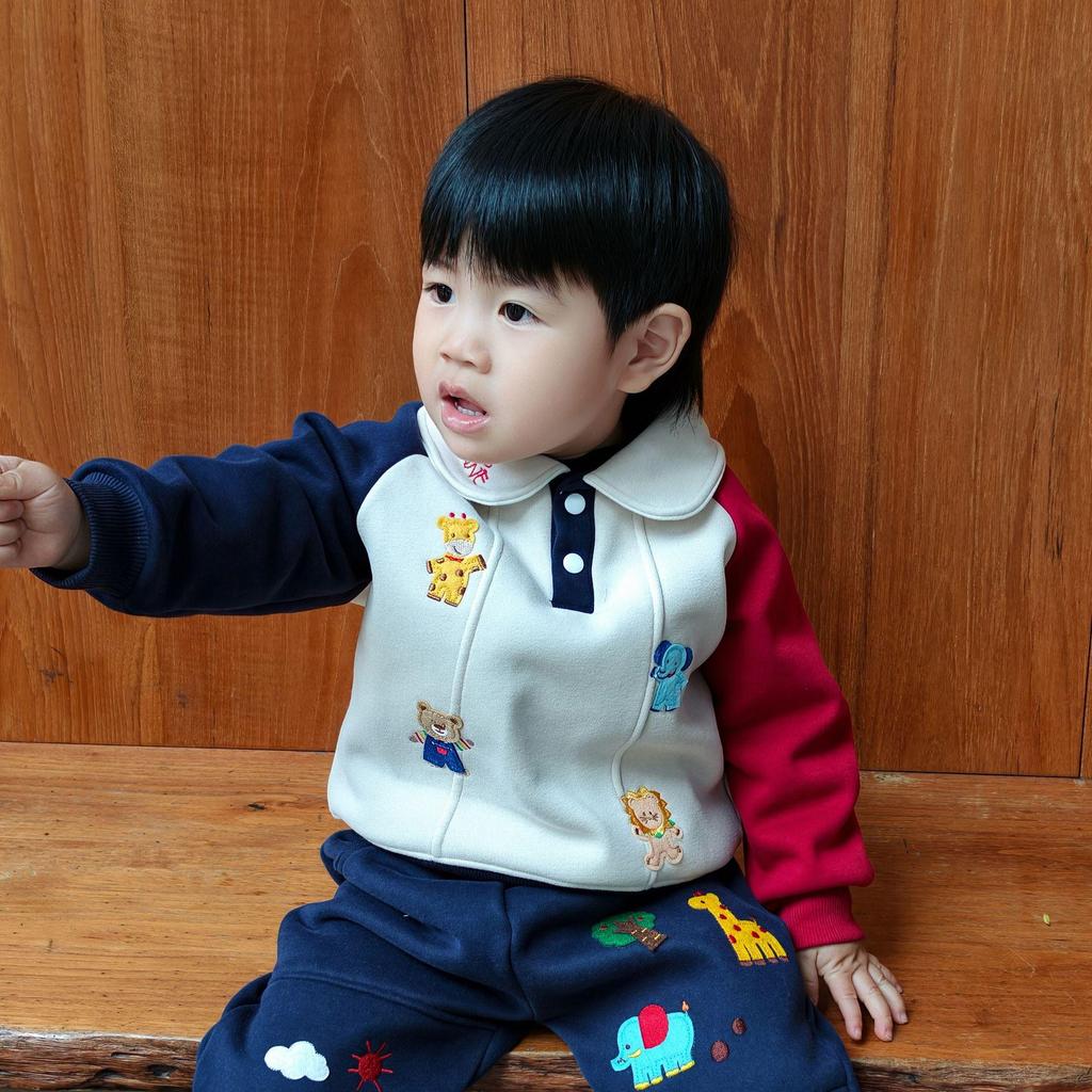 Unisex Kinder Kapuzenpullover mit Patchwork-Design und Fleece-Futter - Winterstyle 2025, Dick & Warm für Jungen