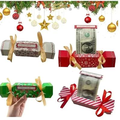 Kit de Bolsinha Surpresa Formato de Doce 4 Peças Caixa de Dinheiro Puxar Caixa de Presente em Dinheiro DIY para Festa de Natal e Dia dos Namorados