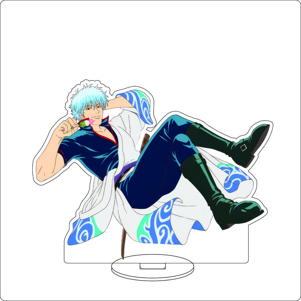 16CM Anime Gintama Cosplay Acrylic Stand Ornaments Kagura Kondou Isao Katsura Kotarou Sakata Gintoki Figure Stand Gifts