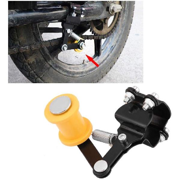 Motorcycle Chain Tensioner, Universal Mini Bike Chain Tensioner Adjuster Chain Tensioner Bolt On Roller Modified Accessories(Black)