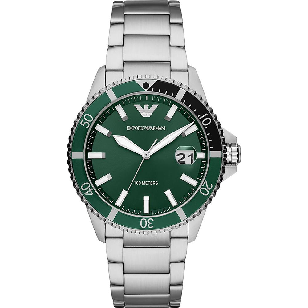 Emporio Armani Green Dial Stainless Steel Bracelet Men s Quartz AR11338 Watch зелёный