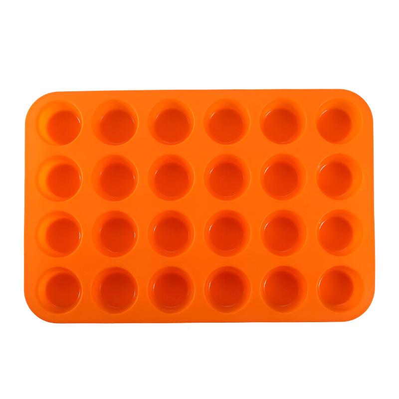 Silicone 24 series mini cake mold porous round Muffin cup baking tray jelly DIY baking mold