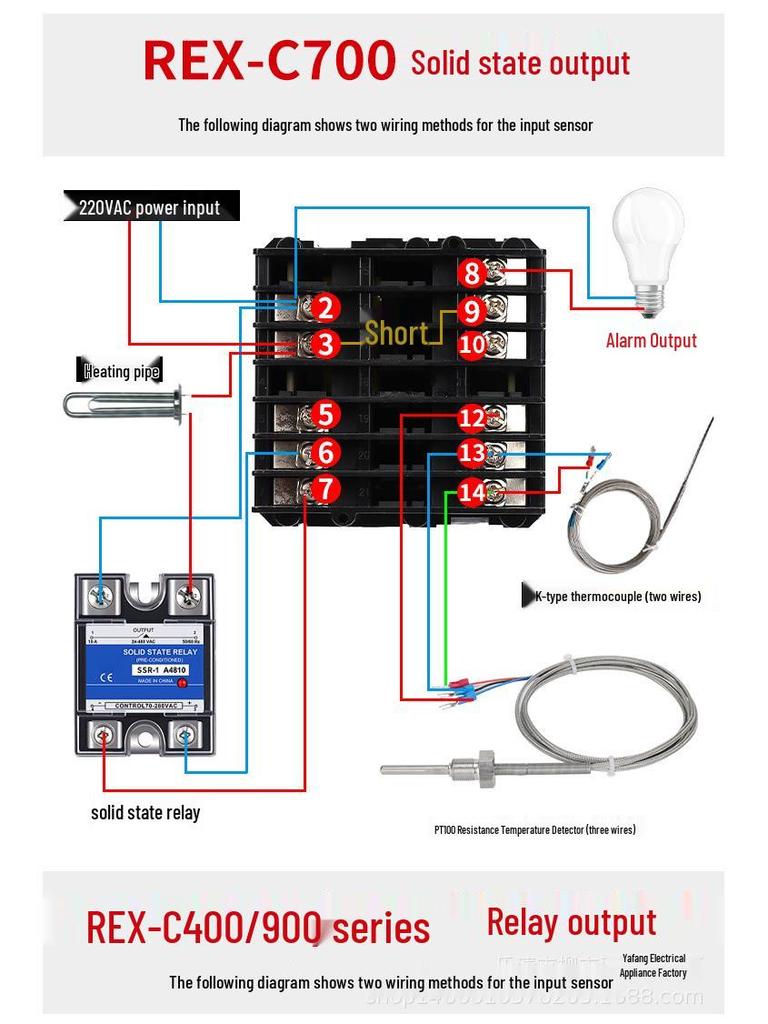 Dual Output Digital PID Temperature Controller REX-C700 REX-C100K PT100