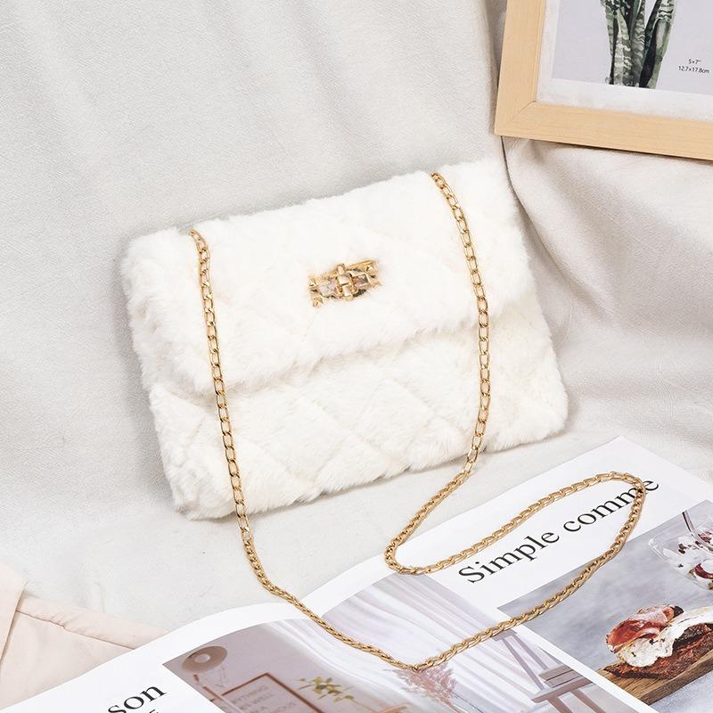 Mao Mao messenger bag women's autumn and winter new trendy fashion simple chain shoulder bag lock small square bag