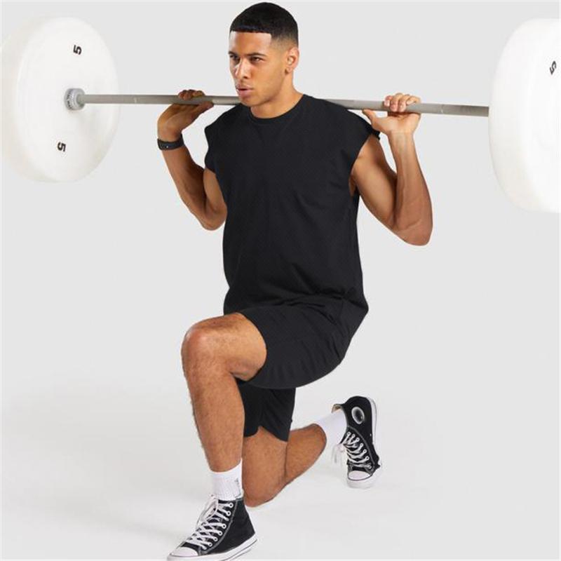 Muscleguys erkek yelekler Çabuk kuruyan Sıkı Vücut Geliştirme Atlet Sıkıştırma Kolsuz Gömlek Egzersiz Kolsuz Fanila