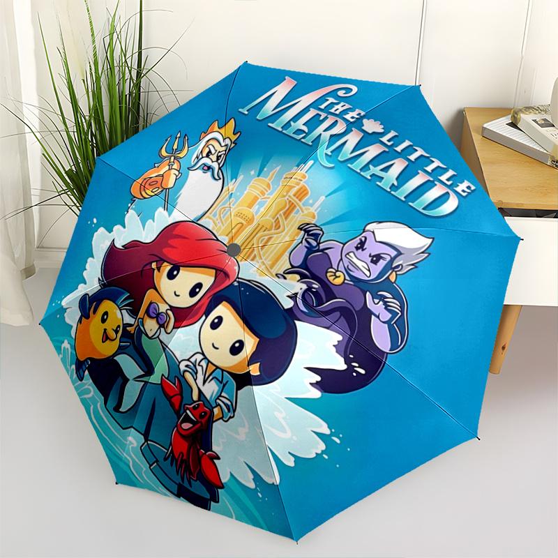 

1pc The Little Mermaid: Ariel & Friends Auto-Open Close Umbrella - Foldable Design, Outdoor for Fans, Travelers, Everyday Use, Gift Idea.L04