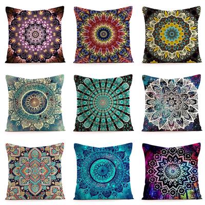 Bohemian Ethnic Style Collection Throw Pillow Cover With Short Plush Print For Living Room Sofa Decoration Cushion Cover