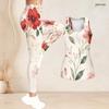 Women Plus Size Floral Printed Two Piece Set Scoop Neck Sleeveless Longline Tank Top Fitted Pants
