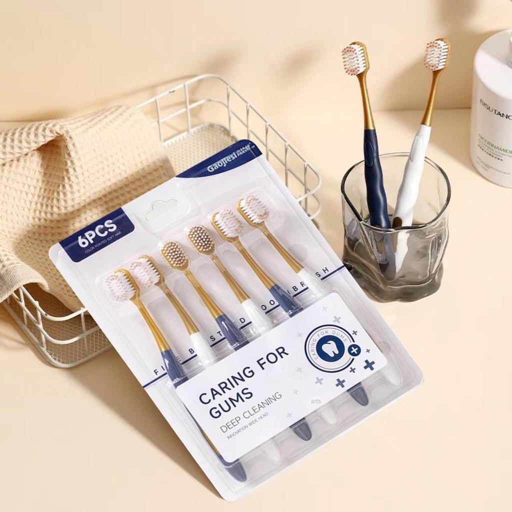 Supermarket w Shantoumu: 6-pak szczoteczek do zębów dla dorosłych z miękkim włosiem i szeroką główką