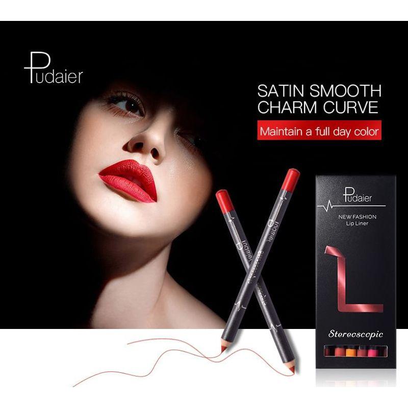 Pudaier - Stereoscopic Lip Liner Set (12 Colors)
