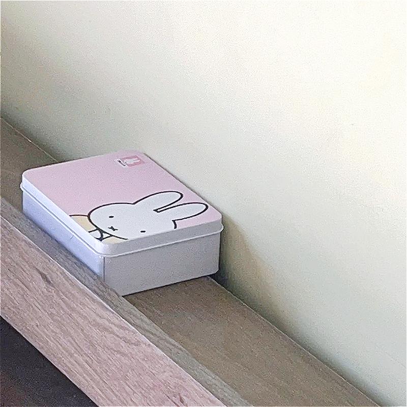 Miffy Rabbit Kawaii Iron Card Organizer Cute Cartoon Storage Box for Small Cards Stylish Metal Container for Office  Home Gifts