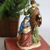 Vintage Holy Family Christmas Figurine Resins Nativity Scene Sculpture Holiday Tabletop Religious Decors Ornament Gift