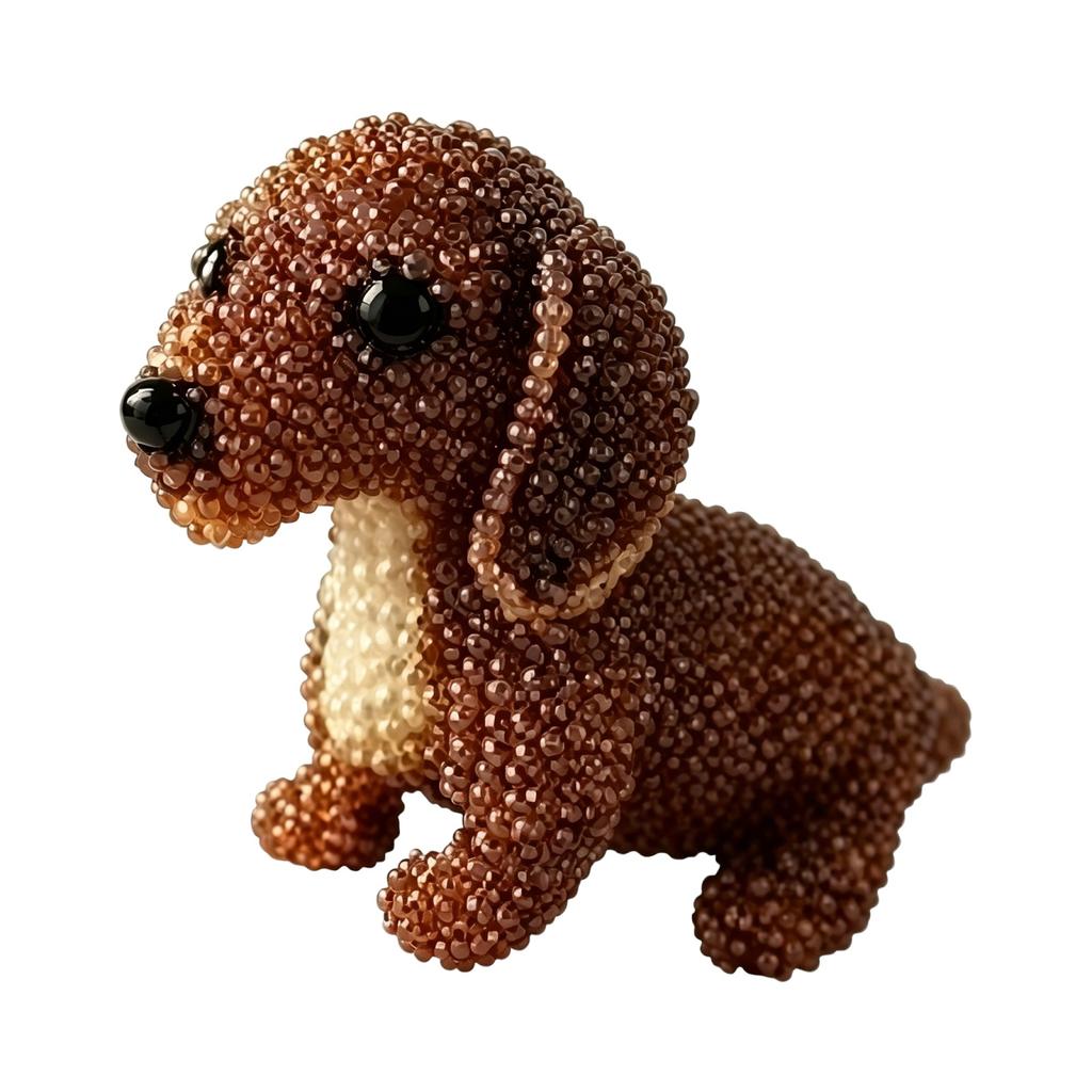 DIY Beaded Dog Embroidery Kit Handcraft Beadwork Animal Model Kit with Materials and Instructions for Beginners and Adults