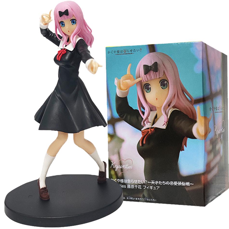 Figura Anime 18cm Fujiwara Chika Love is War Shinomiya Kaguya Action Figures Kawaii Ragazza Statuetta PVC Modello da Collezione Bambola Giocattolo