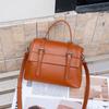 Cowhide Natural Drop Pattern Women's Bag, Women's Horizontal Square Bag, Fashionable High-end Simple Soft Leather Diagonal Shoulder Bag