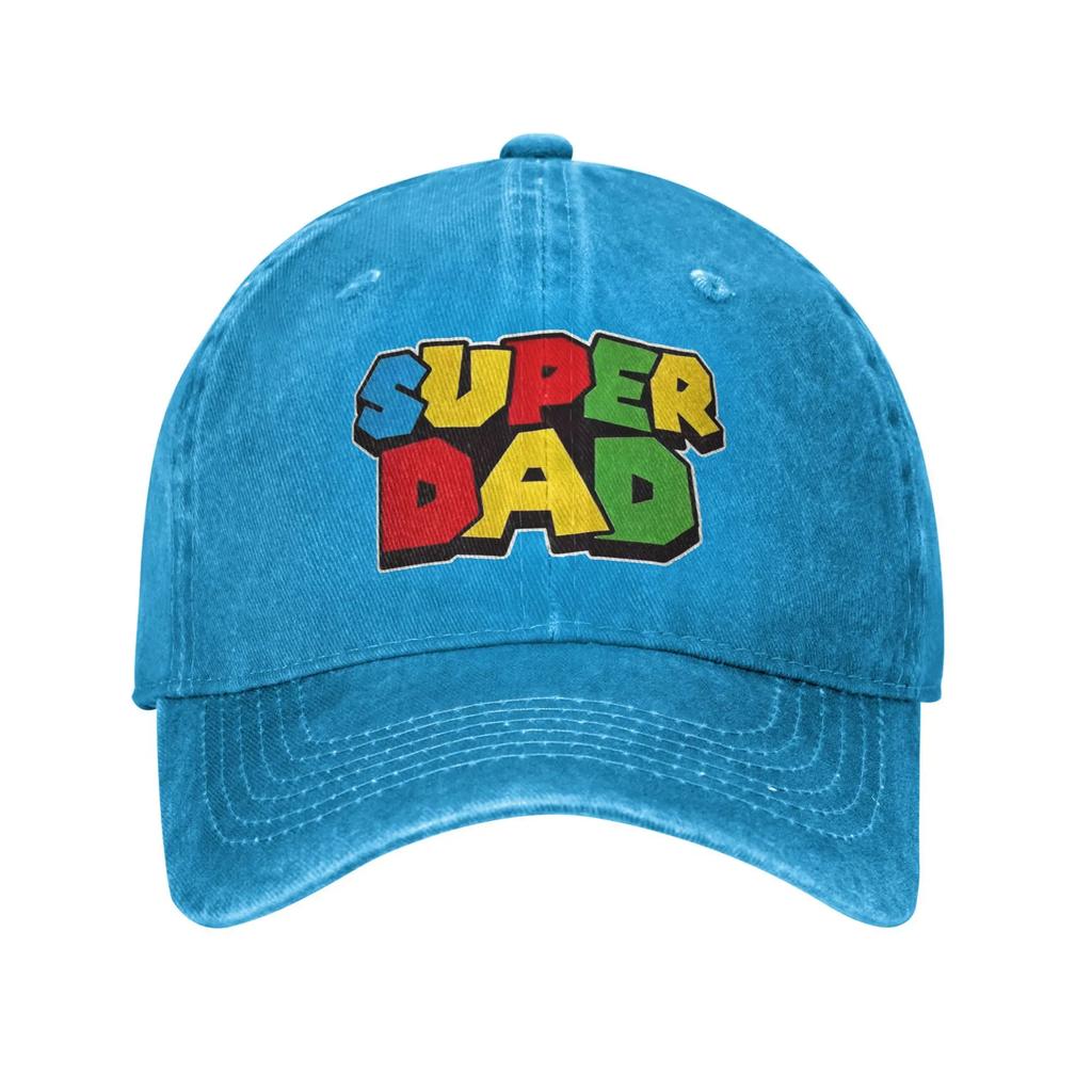 Super Dad Father's Day Gift Baseball Caps Distressed Denim Washed  Sun Cap Unisex Outdoor Running Golf Adjustable Fit Caps Hat