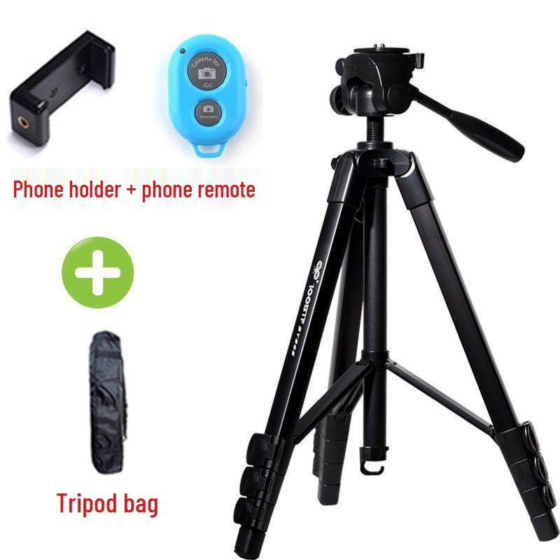 Aluminum Alloy DSLR Camera & Phone Tripod for Selfies, Videos, Photography, and Live Streaming.