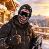 Maschera da sci integrale novità con stampa 3D di vecchio, antivento invernale per il freddo, occhiali da sole non inclusi