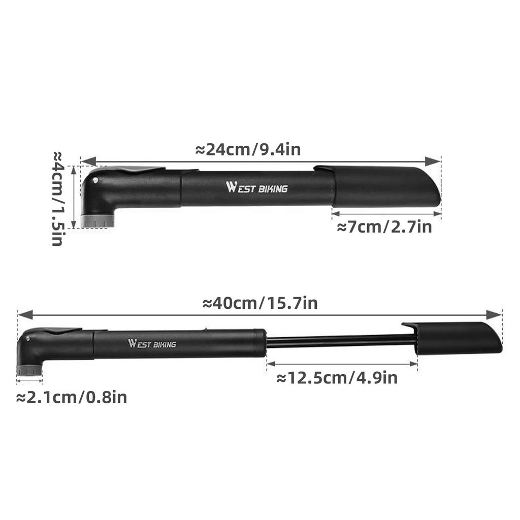 Mini Bike Pump Portable Bike Tire Pump 120 PSI Fits Presta and Schrader Bike Air Pump