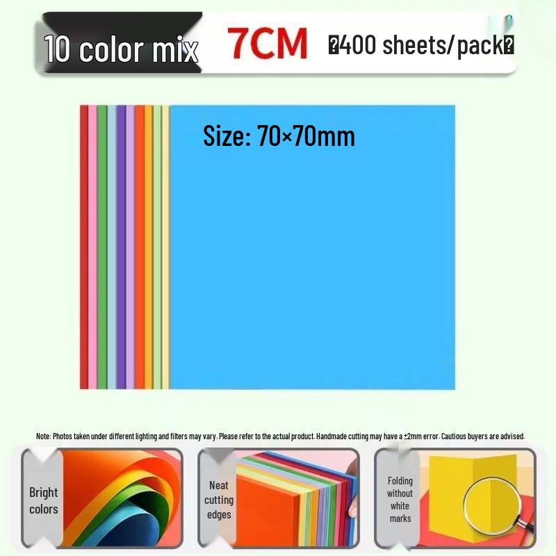 Origami Colored Paper Set for Elementary Students - Crafting and Paper Cutting for Children