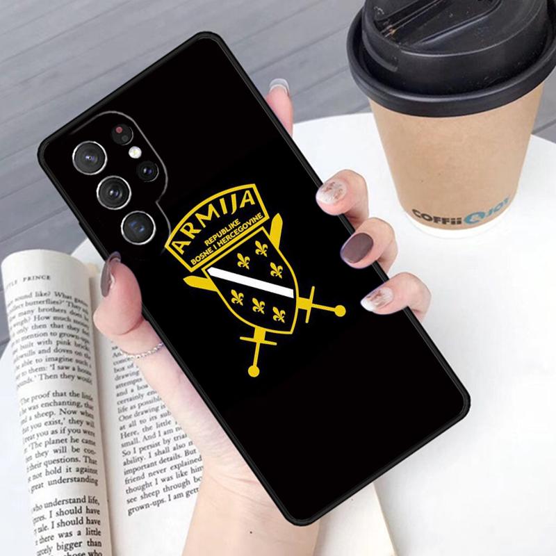 Republic Of Bosnia Flag Phone Case Cover For Samsung Galaxy S24 S25 Ultra S21 S22 Ultra S10E Note 10 Plus Note 20 FE S23