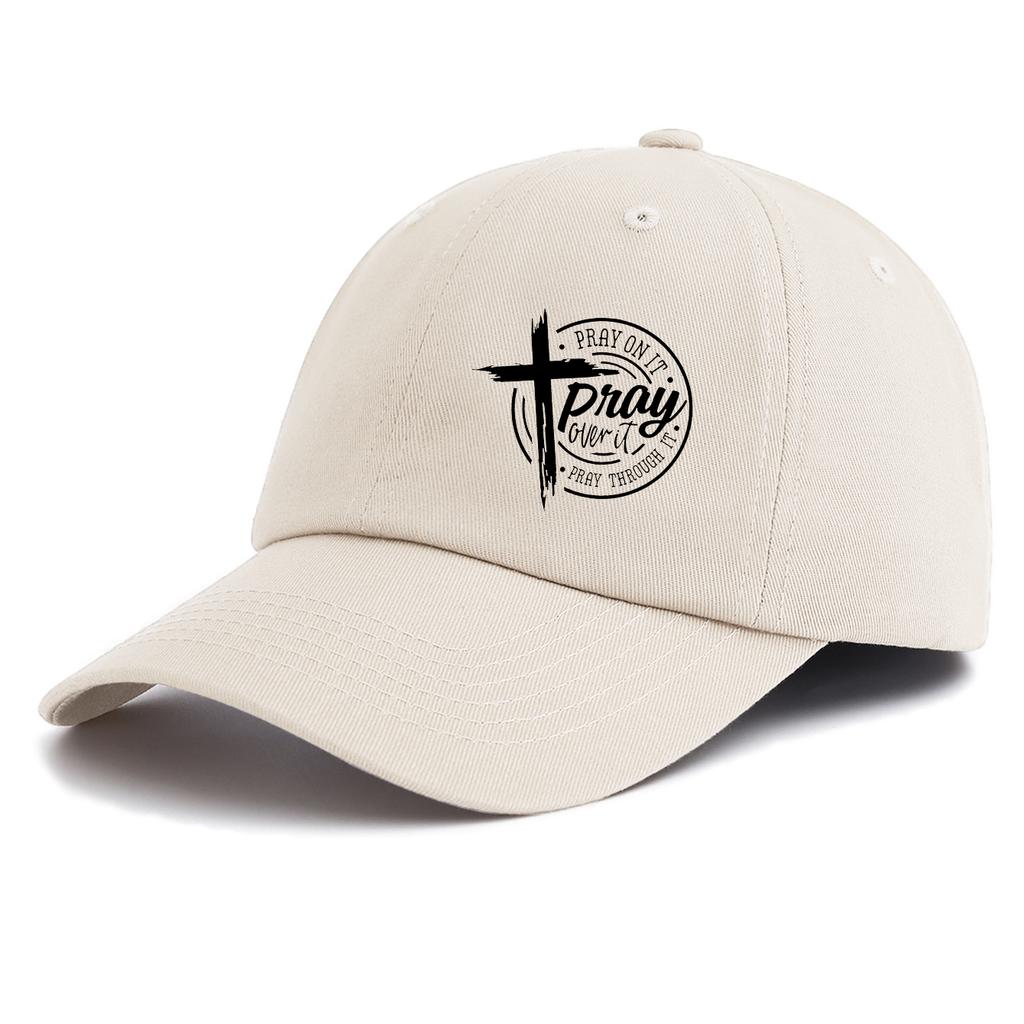 1pc PRAY Print Baseball Cap for Adults,Minimalist Retro Style Casual Soft Adjustable Dad Hat,Perfect As Gift