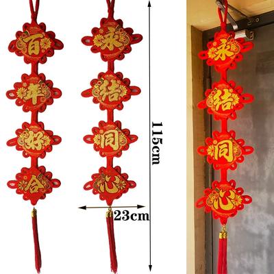 Rote Chinesische Knoten Frühlingsfest Spruchbänder Anhänger Spruchbänder Chinesisches Neujahrsdekorationen DIY Hochzeit Glücksbringer Glück Verheißungsvolle Geschenke
