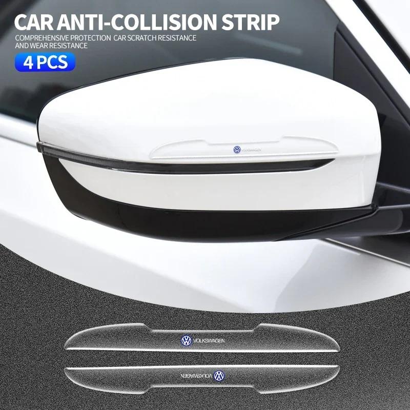 4PCS Transparent Car Door Anti-collision Protector Bumper Strip Sticker For Volkswagen VW Golf 4 6 7 GTI Tiguan Passat B5 B6 zr8