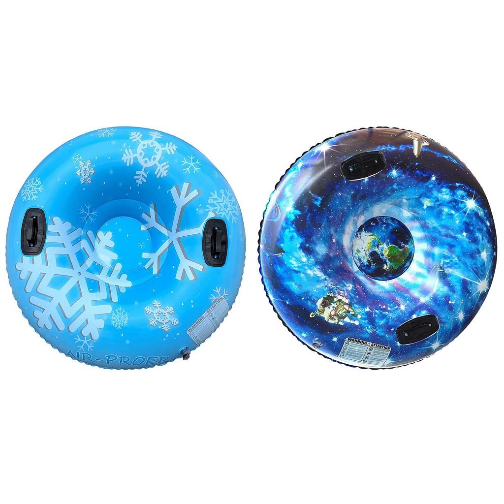 Inflatable Snow Tube Heavy Duty Children 43.3 Inch Inflatable Snow Sled for Winter Fun Skiing New Year Family Activities Sports