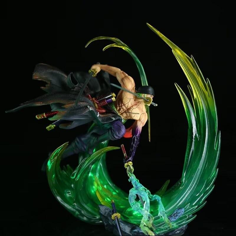 Exquisite Anime One Piece Zoro Ghost Island Glowing Pvc Statue Collectible Display Model