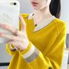Women's V Neck Sweater Spring Fall Pullover Knit Jumper Outerwear Loose Knit Sweater Top