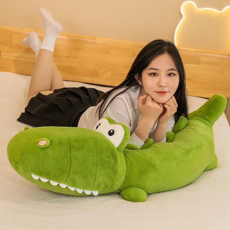 Fluffy And Soft Crocodile Plush Toy Cartoon Style Perfect Pillow Childrens