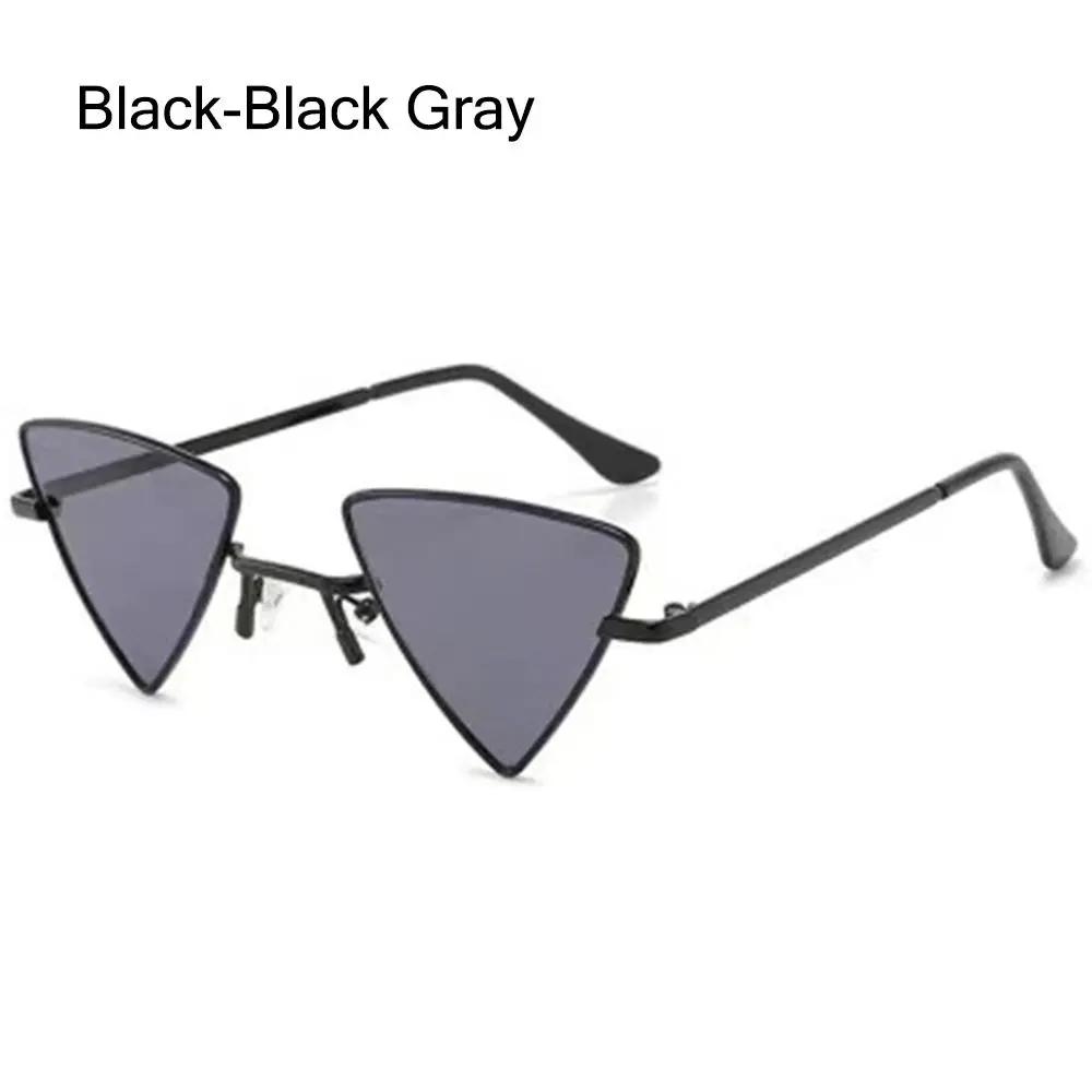 Small Triangular Sunglasses Fashion Metal Frame Colorful Lens Sun Glasses for Women Men Party Punk Shades