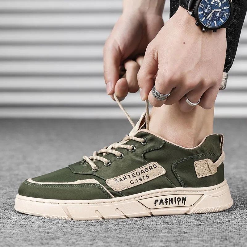 Spring Breathable Men's Low Top Shoes Skateboard Plate Shoes Canvas Shoes All-match Sports Casual Shoes
