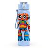 1PC Colorful Robot Toy 750ml Color Plastic Sports Water Bottle Leakproof Flip Straw Lid Suitable for Sports Office Home Use
