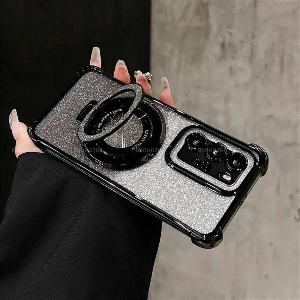 

Гальванизированный чехол-подставка для подушки безопасности Magsafe для Samsung Galaxy S25 S22 S24 Note 20 Ultra S23 S24 FE A55 A35 A25 A54 A16 for Samsung A15 чёрный