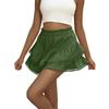 Women’s High Waist Pleated Multilayer Mini Skirt Casual Elastic Waistband Ruffled Tiered Skirt with Lace Trim for Daily Wear