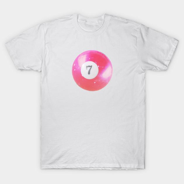 

Men Black Print T-shirt Y2K Pink 7 Ball Print No-Cut Transfer Paper Print Cotton Tshirt M белый