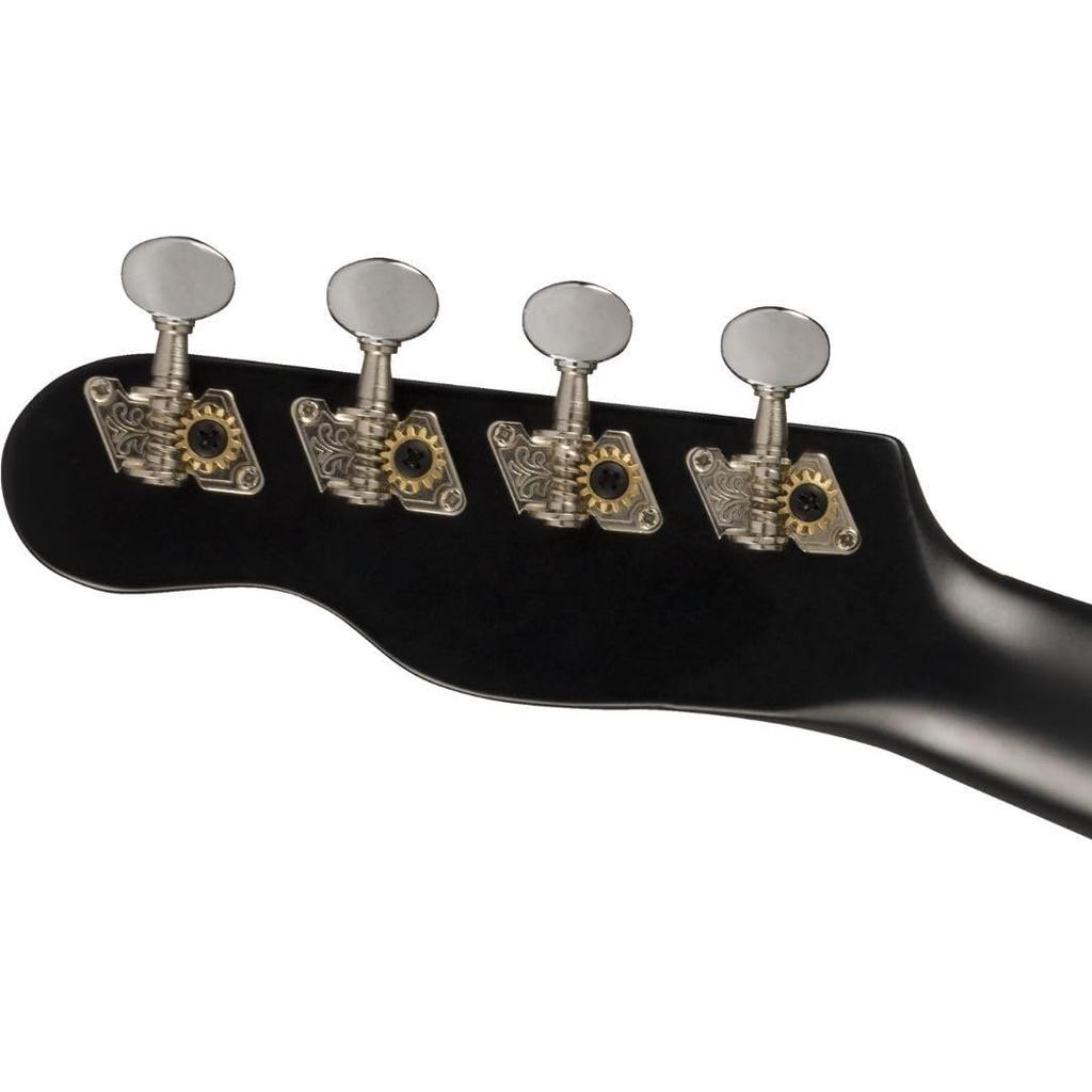Fender Ukulele Venice Soprano Nuc Negru Husă moale inclusă Uke, Fingerboard,