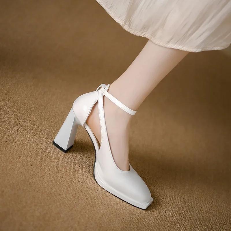 2024 Класичне взуття Мері Джейн Жіноче взуття Сексуальні туфлі на високих підборах Квадратний носок Високі підбори Жіночі босоніжки Весільні туфлі для вечірок Zapatos