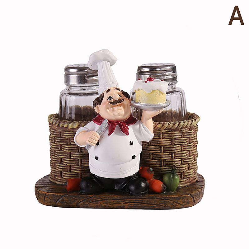 Cuisine Chef Cuisinier Poivre Condiment Bouteille Modèle Statue Figurine Miniature Cadeaux Artisanat Résine Décoration Maison Accessoires