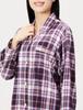 Gunze CI Comme CA Cotton Long Sleeve Viyella Brushed Size M Women's 100% Loungewear, Pants, Yarn-Dyed Fabric, Purple,