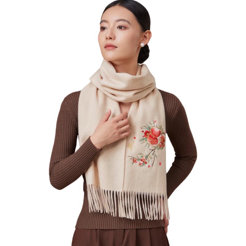 

Shanghai Story 100% Wool Women s Autumn Winter Scarf 180x30cm (with fringe)