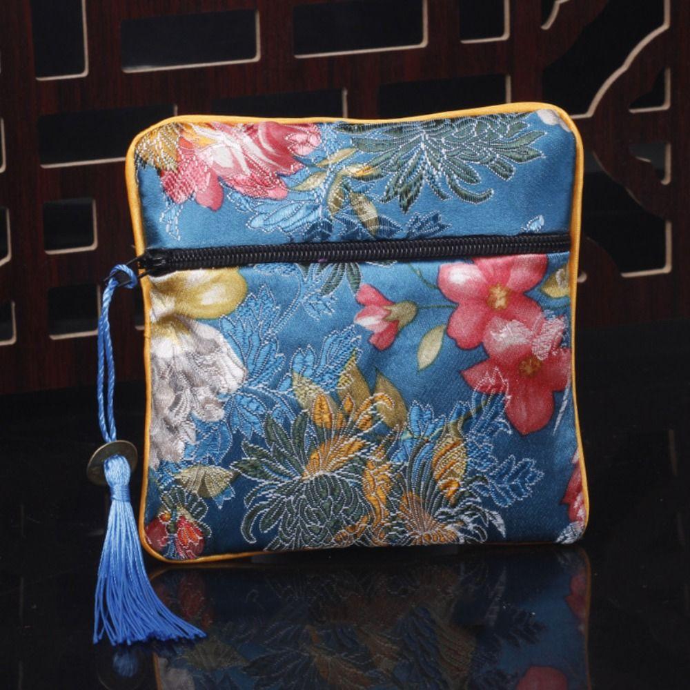 Tassel Embroidery Coin Pouch Cloth Chinese Style Coin Pouch Portable Cloth Wallet  Ladies
