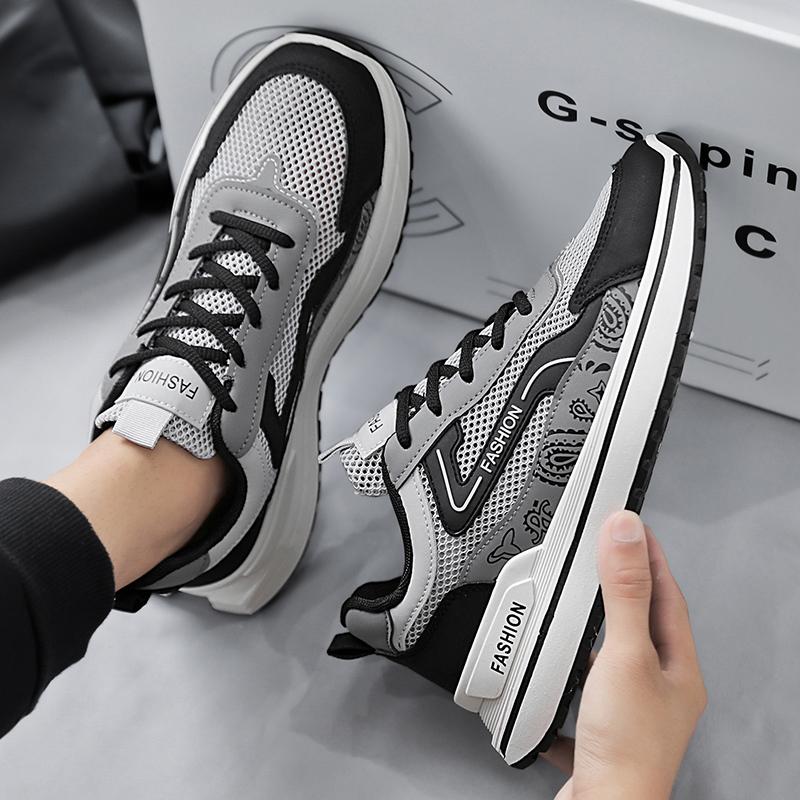Men's breathable mesh casual shoes summer soft sole anti slip comfortable sports shoes fashion versatile outdoor running shoes