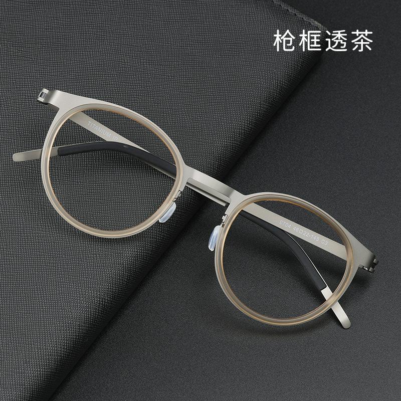 

Ultralight Glasses Frame Men Women Fashion Retro Round Screwless Eyeglasses Titanium Acetate Oculos Classic Design