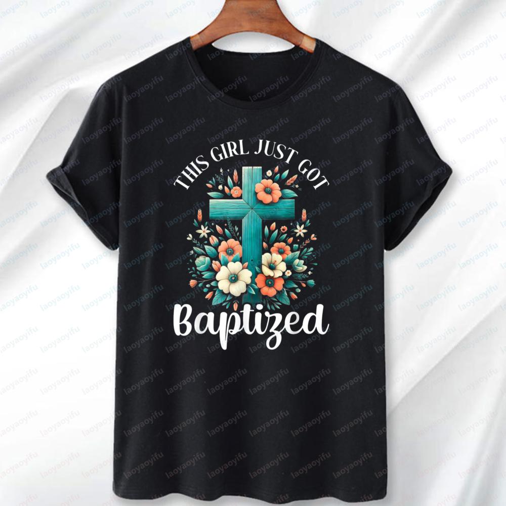 Baptized Left It in The Water Baptism T-Shirt Vintage Fashion Apparel for Church Events Men Women Round Neck Short-sleeve Tees S разноцветный