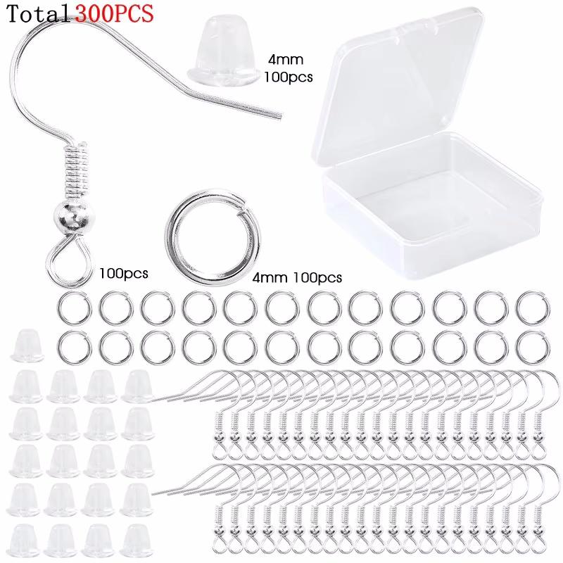 Alloy Accessories Jewelry Findings Set Earring Making Kit Lobster Clasp Open Jump Rings Repair Tools DIY Jewelry Making Supplies