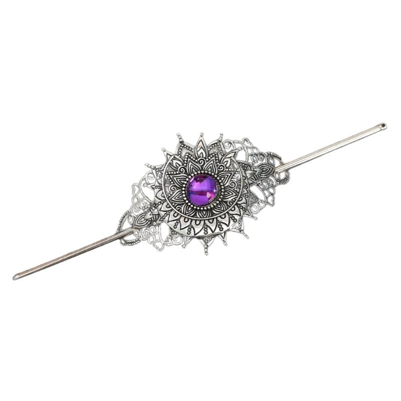 Flower Hair Accessory with Luxurious Embellishment Elegant Floral Shape Hairpin Fashion Hair Stick