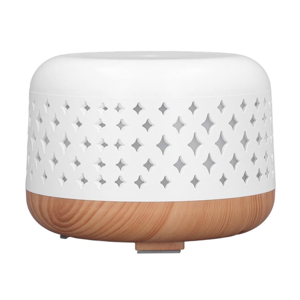 300ml Aromatherapy Diffuser Humidifier 8W 0.5A 35db Silent Auto Off Wood Grain Humidifier with 7 LED Color Light